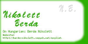 nikolett berda business card